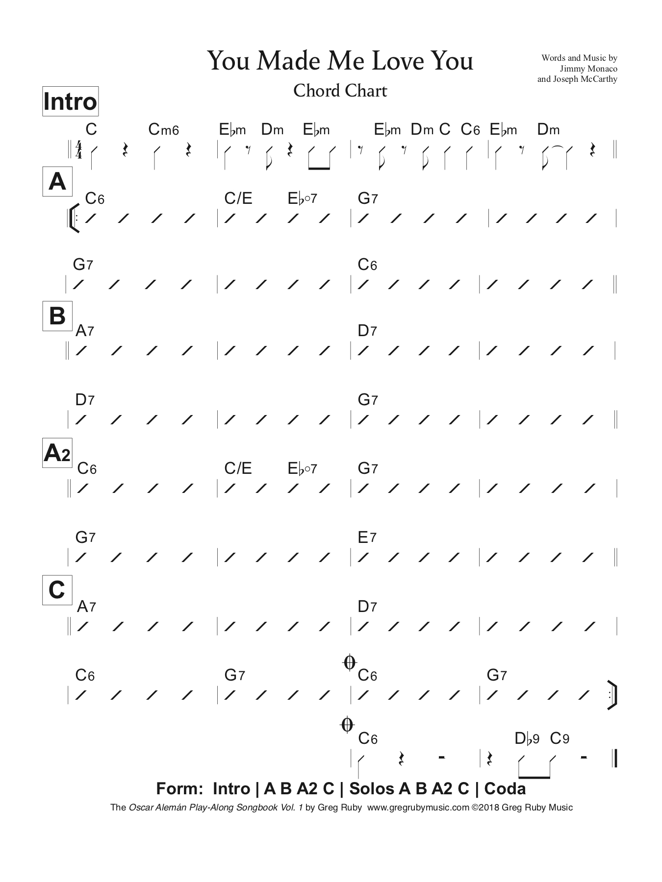Music Sample from the Chord Chart Companion